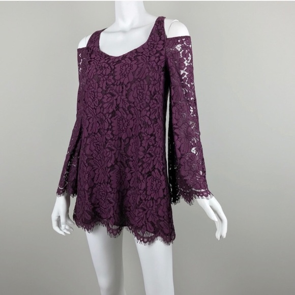 NEW {Chaser} Open Back Bell Sleeve Mini Dress - Picture 4 of 8